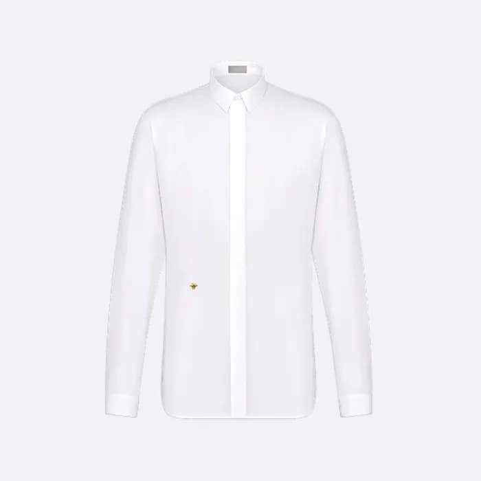 디올 남성 골드 꿀벌 자수 셔츠 - Dior Mens Gold Bee Embroidered… - 1