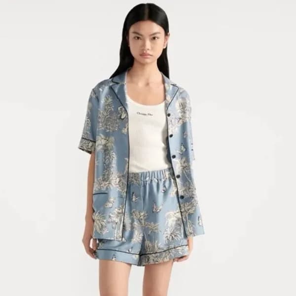 디올 여성 파자마 반팔 셔츠 - Dior Womens Pajama Shirts - dic7… - 1