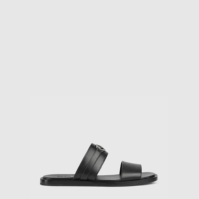 구찌 남성 라운드 인터로킹 G 디테일의 샌들 - Gucci Mens Sandals with… - 1