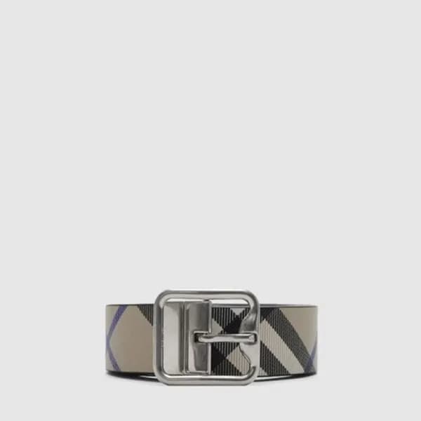 버버리 남성 리버서블 체크 벨트 - Burberry Mens Buckle Reversibl… - 1