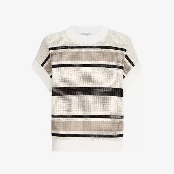 브루넬로쿠치넬리 여성 라운드 티셔츠 - Brunello Cucinelli Womens Ro… - 1