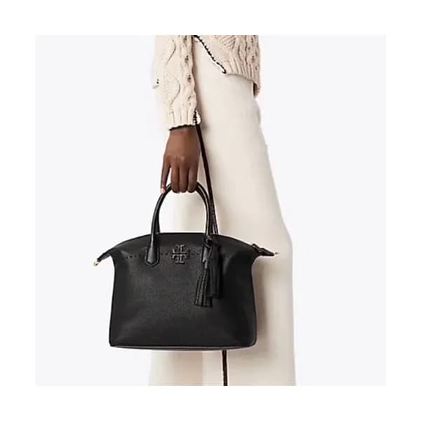 Tory Burch Leather Black Mcgraw Slouchy Satchel To… - 1