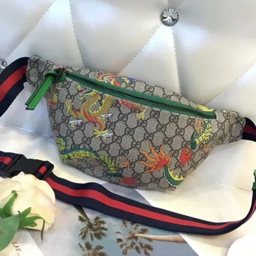 Gucci GG Supreme Gragon Patch Belt Bag,25CM - 구찌 G… - 1