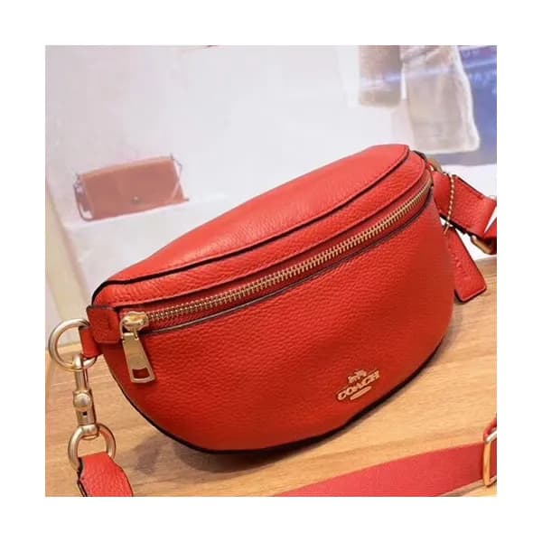 Coach Leather Belt Bag Shoulder Bag,21cm - 코치 레더 … - 1