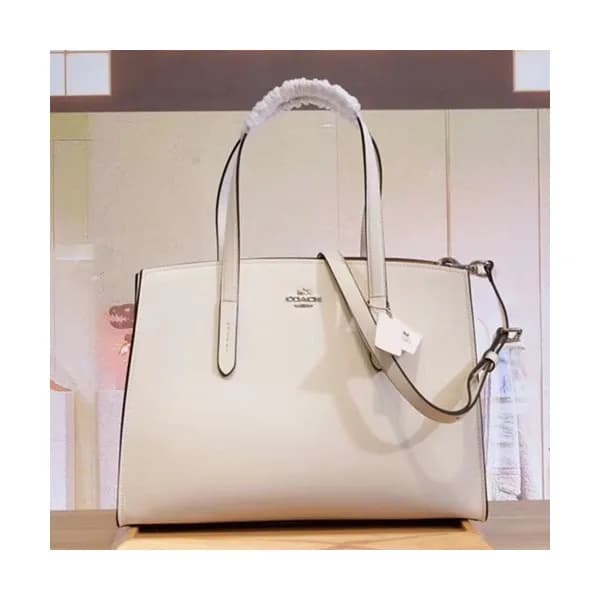 Coach Leather Tote Shoulder Bag,34cm - 코치 레더 토트 숄더… - 1