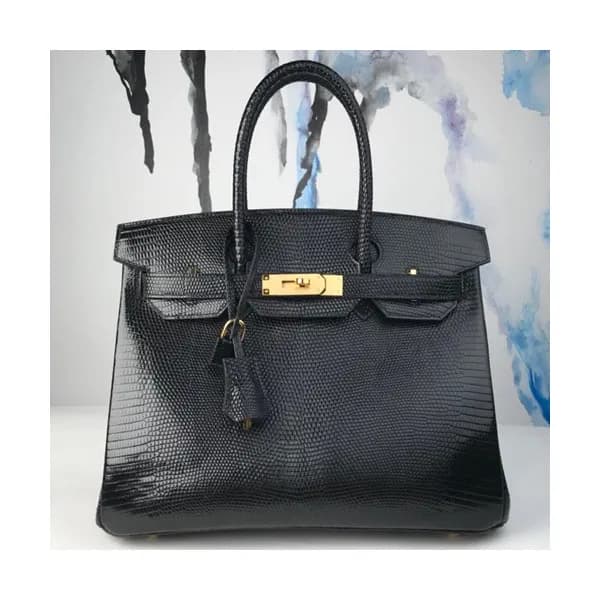 Hermes Birkin Lizard Leather Tote Shoulder Bag ,30… - 1