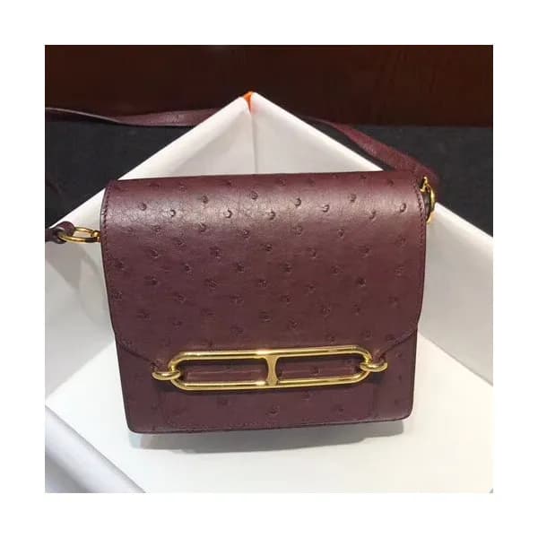 Hermes Roulis Ostrich Leather Shoulder Bag ,19cm -… - 1