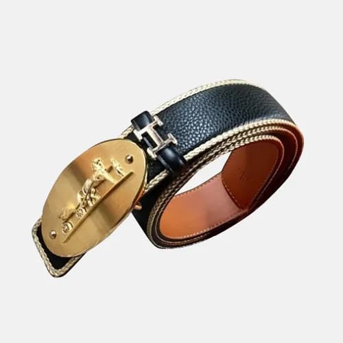 Hermes 2019 Mens Business Signature Logo Leather B… - 1