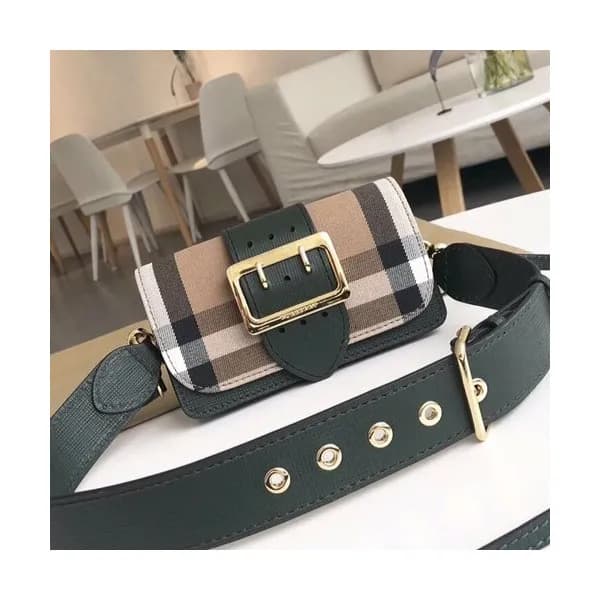Burberry Leather House Check Buckle Small Shoulder… - 1
