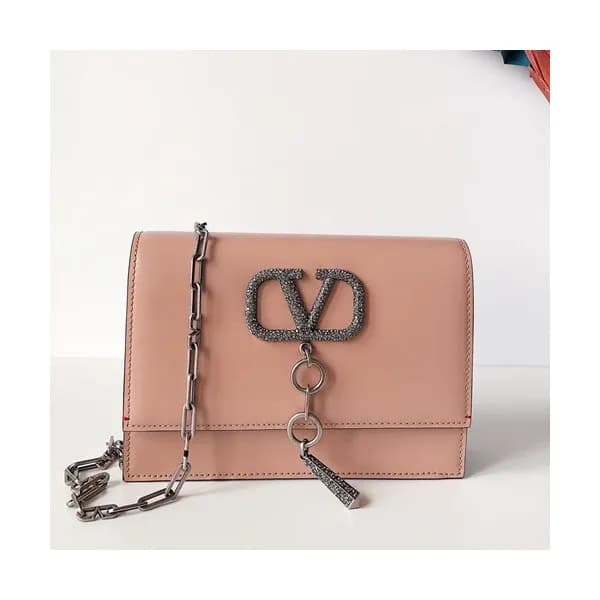 Valentino 2019 Vcase Leather Chain Shoudler Bag,22… - 1