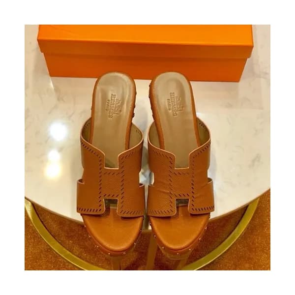 Hermes 2019 Ladies Oasis Leather Wedge Slipper - 에… - 1