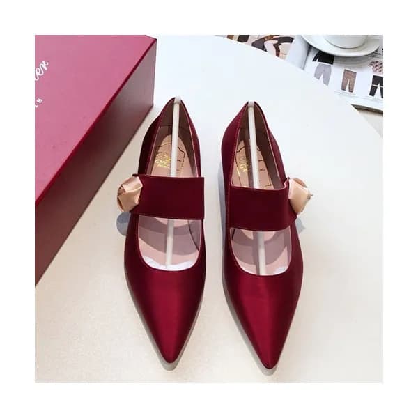 Roger Vivier 2019 Ladies Silk&Leather Flat Shoes -… - 1