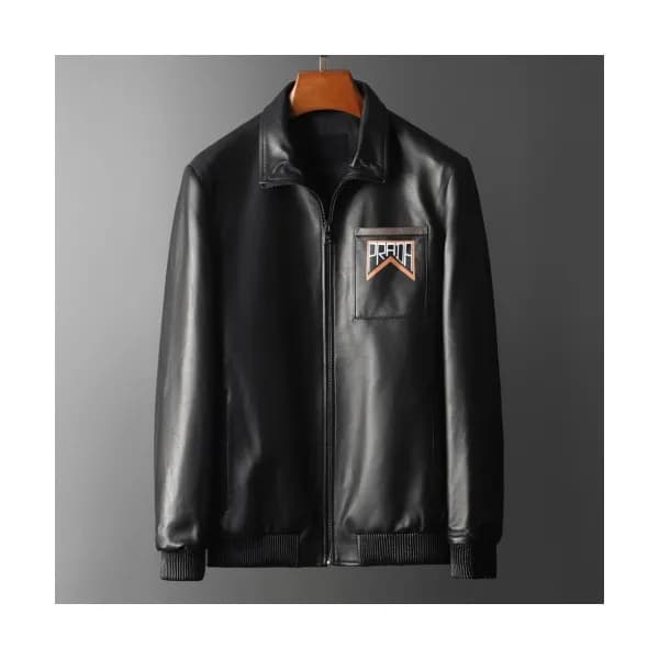 Prada 2019 Mens Logo Casual Leather Jacket - 프라다 2… - 1