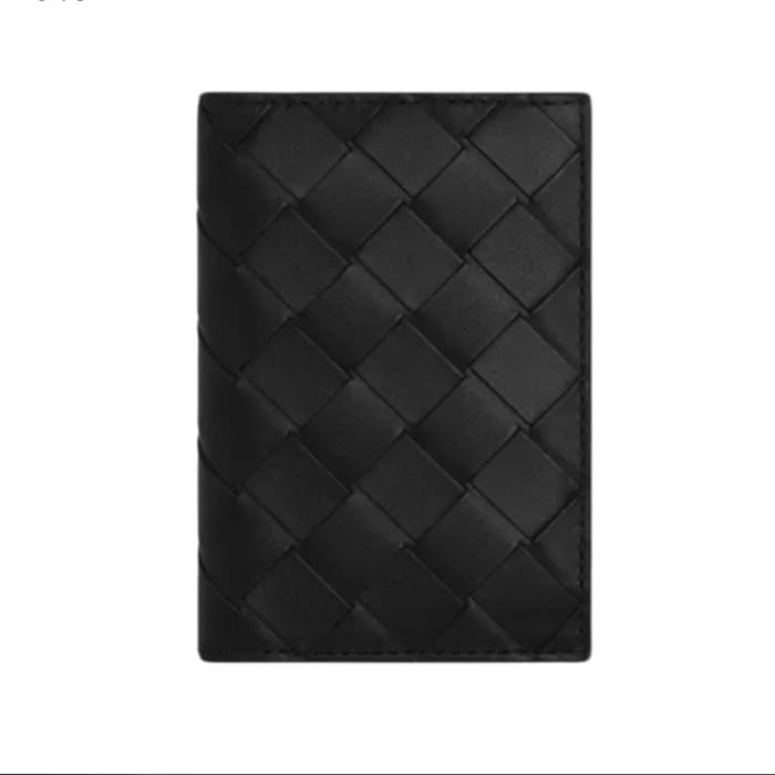 보테가베네타 남성 블랙 인트레치아토 카드 지갑 - Bottega Veneta Mens Bl… - 1