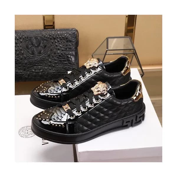 Versace 2019 Mens Leather Sneakers - 베르사체 2019 남성용… - 1