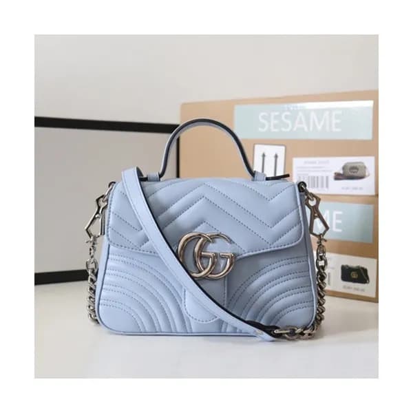 Gucci 2020 GG Marmont Women Mini Top Handle Bag,21… - 1