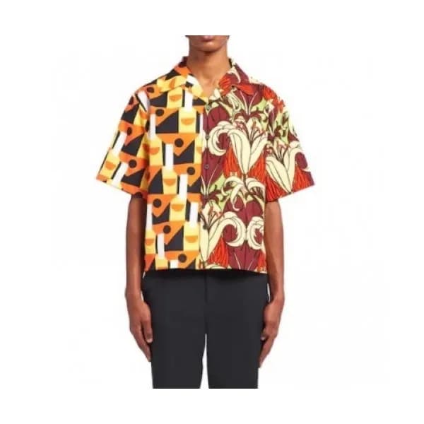 Prada Mens Basic Logo Short Sleeved Tshirts Orang… - 1