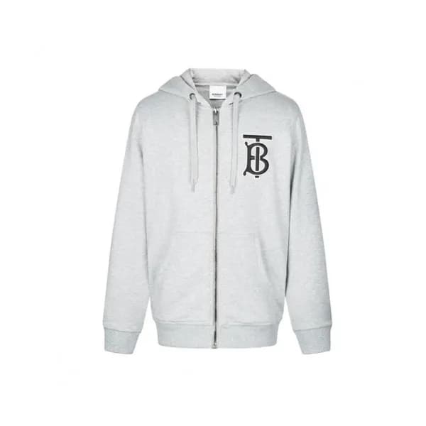 Burberry Mens Logo Casual Cotton Hoodie Gray - 버버리… - 1
