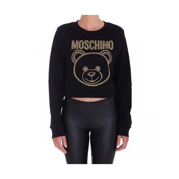 Moschino Womens Crew-neck Cotton Tshirts Black - … - 1