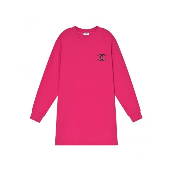 Chanel Womens Crew-neck Logo Cotton Tshirts Pink … - 1