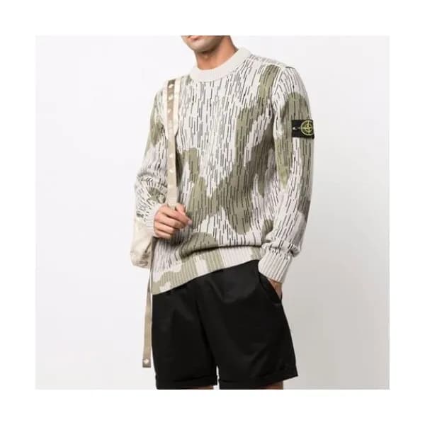 Stone Island Mens Casual Crew-neck Sweaters Green… - 1