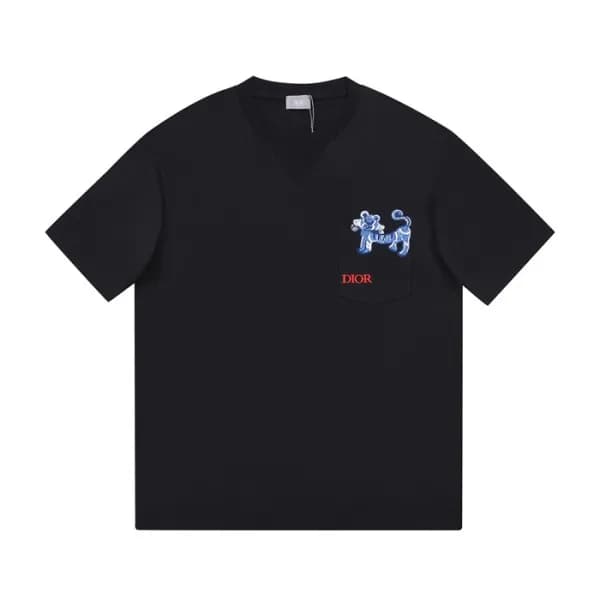 디올 남성 크루넥 블랙 반팔티 - Mens Black Tshirts - dio01721x - 1