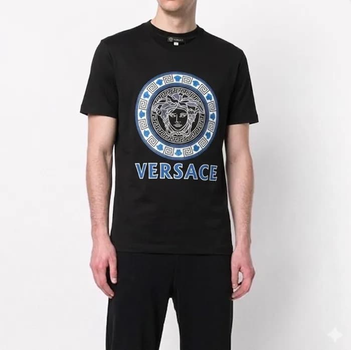 베르사체 남성 블랙 크루넥 반팔티 - Mens Black Tshirts - ver0894x - 1