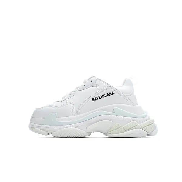 발렌시아가 남/녀 Triple S 화이트 스니커즈 - Unisex White Sneaker… - 1