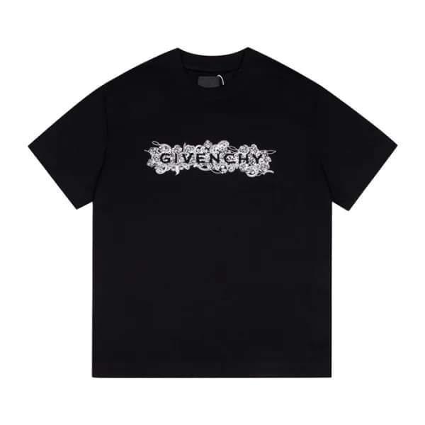 지방시 남성 크루넥 블랙 반팔티 - Mens Black Tshirts - giv0700x - 1