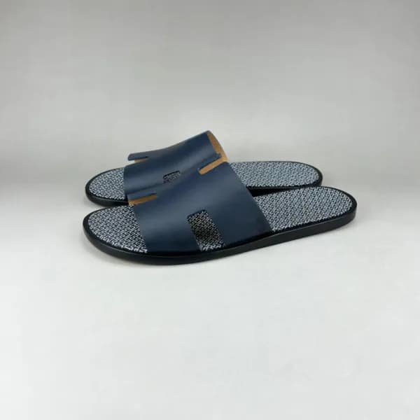 에르메스 남성 네이비 이지미르 - Mens Navy Slippers - her0792x - 1