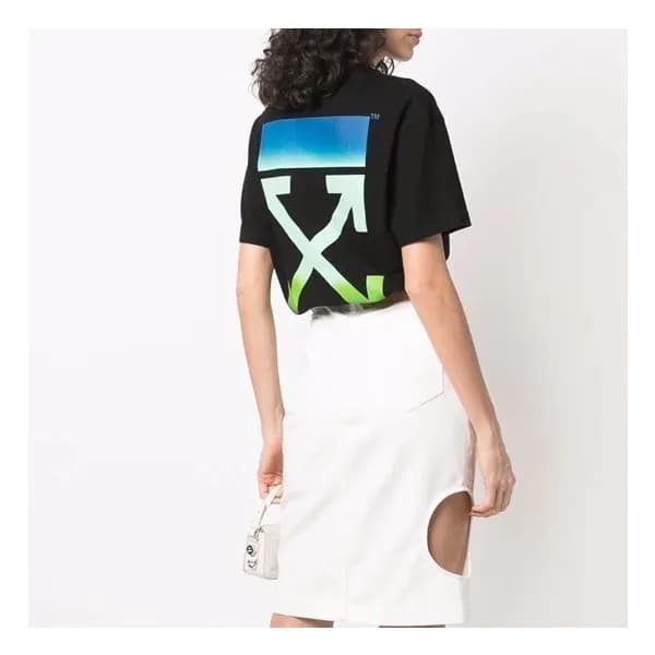 오프화이트 남/녀 모던 블랙 반팔티 - Unisex Black Tshirts - off08… - 1