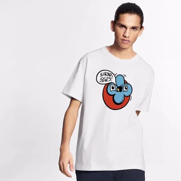 루이비통 남성 화이트 크루넥 반팔티 - Mens White Tshirts - lou0513… - 1