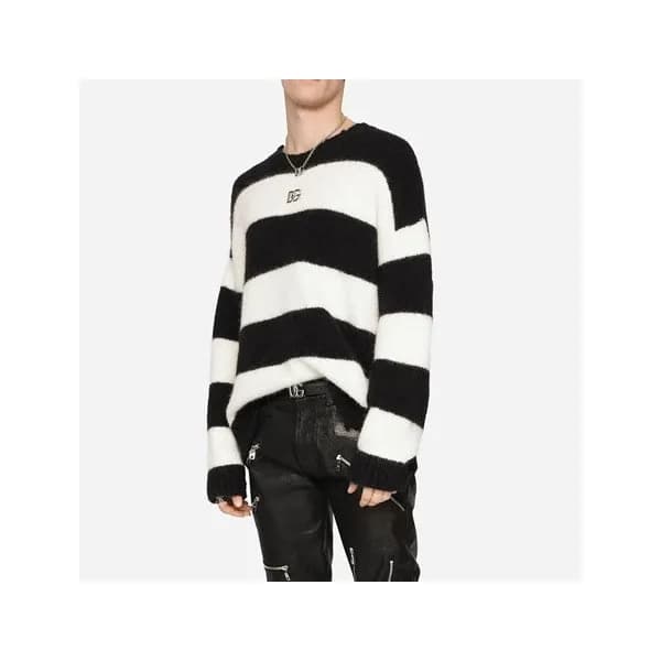 돌체앤가바나 남성 블랙 크루넥 니트 - Dolce&Gabbana Mens Black Kni… - 1