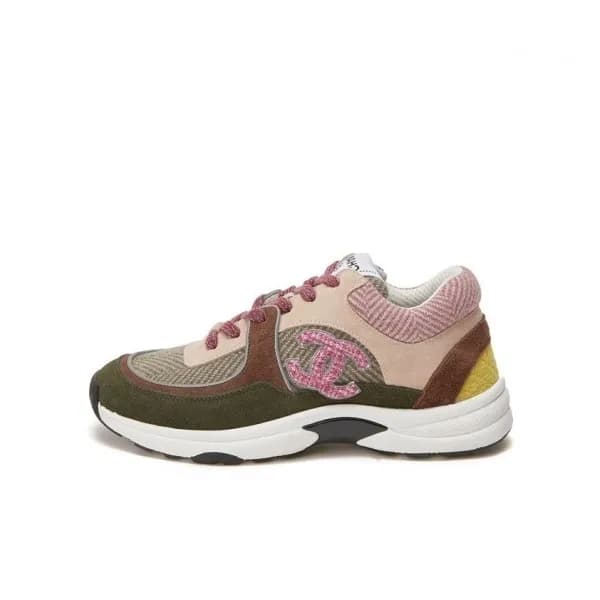 샤넬 남/녀 핑크 CC 스니커즈 - Chanel Unisex Pink Sneakers - … - 1
