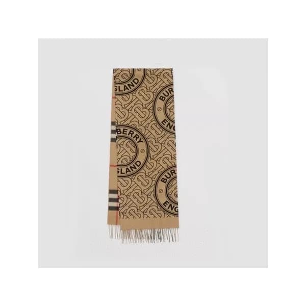 버버리 남/녀 카멜 머플러 - Burberry Unisex Camel Muffler - b… - 1
