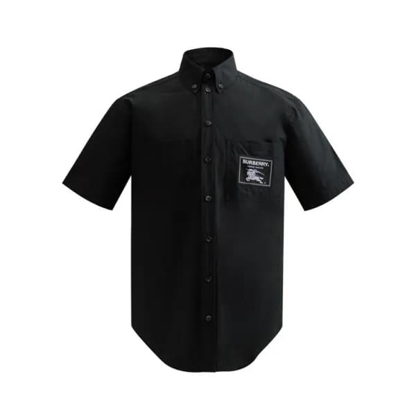 버버리 남성 베이직 블랙 반팔 셔츠 - Burberry Mens Black Tshirts … - 1