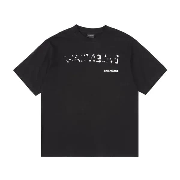 발렌시아가 남성 블랙 크루넥 반팔티 - Balenciaga Mens Black Short … - 1