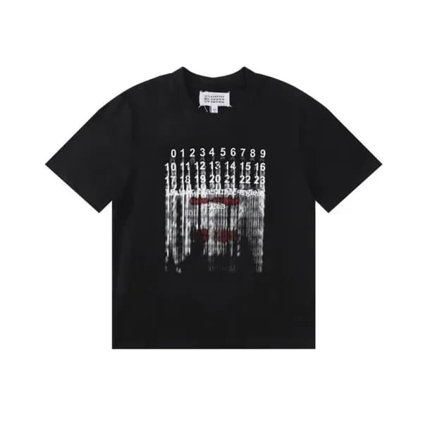 메종마르지엘라 남/녀 크루넥 블랙 반팔티 - Maison Margiela Unisex Bl… - 1
