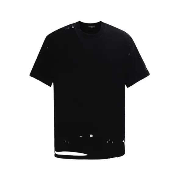 발렌시아가 남성 블랙 크루넥 반팔티 - Balenciaga Mens Black Short … - 1