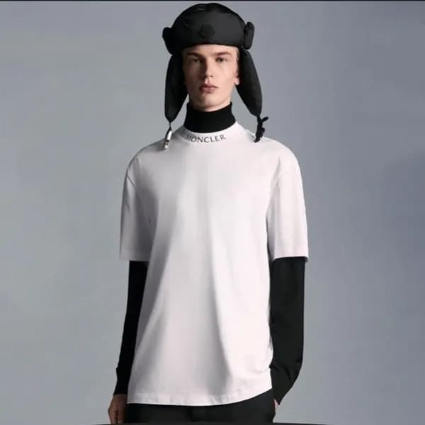 몽클레어 남성 화이트 크루넥 반팔티 - Moncler Mens White Tshirts -… - 1