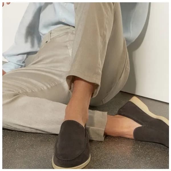 로로피아나 남성 카키 로퍼 - Loro Piana Mens Khaki Loafer - lp… - 1