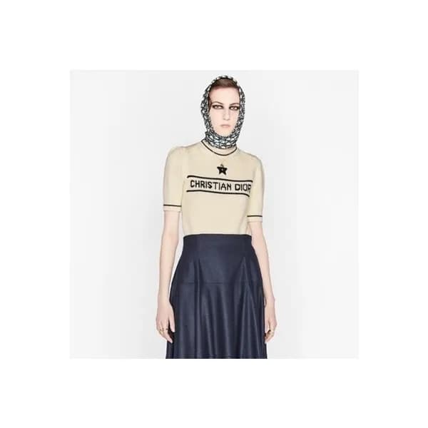 디올 여성 아이보리 크루넥 반팔티 - Dior Womens Ivory Short sleev… - 1