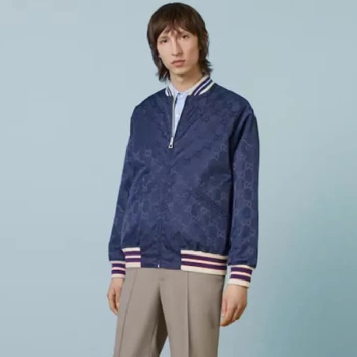 구찌 남성 캐쥬얼 블루/화이트 양면 자켓 - Gucci Mens Blue/White Jac… - 1