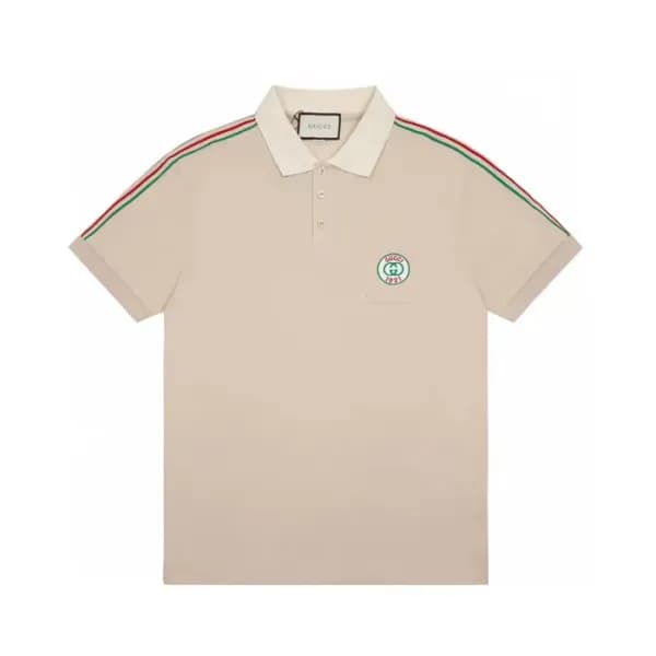 구찌 남성 베이지 폴로 반팔티 - Gucci Mens Polo Short sleeved T… - 1