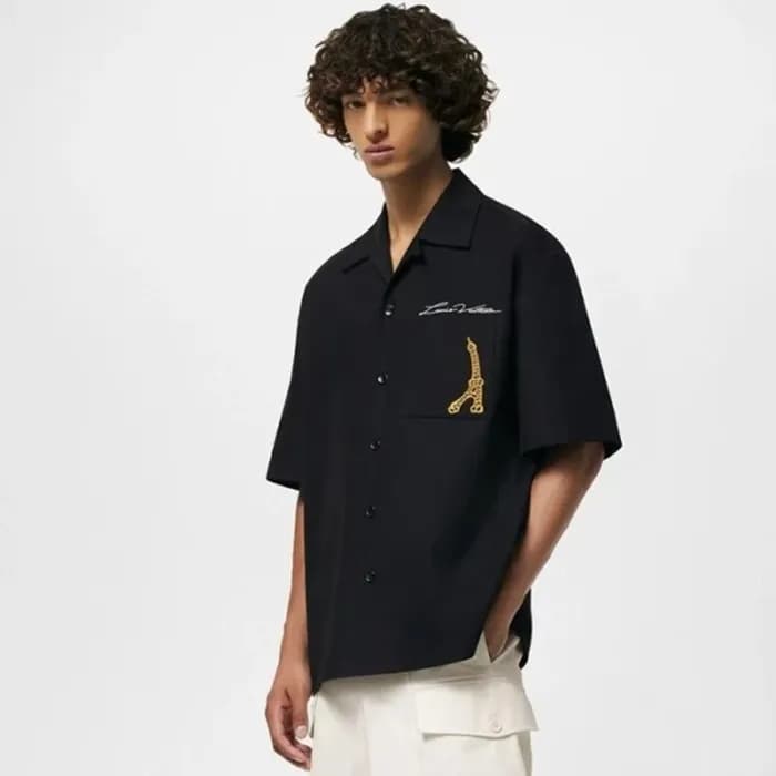 루이비통 남성 블랙 반팔 셔츠 - Louis vuitton Mens Black Shirts… - 1