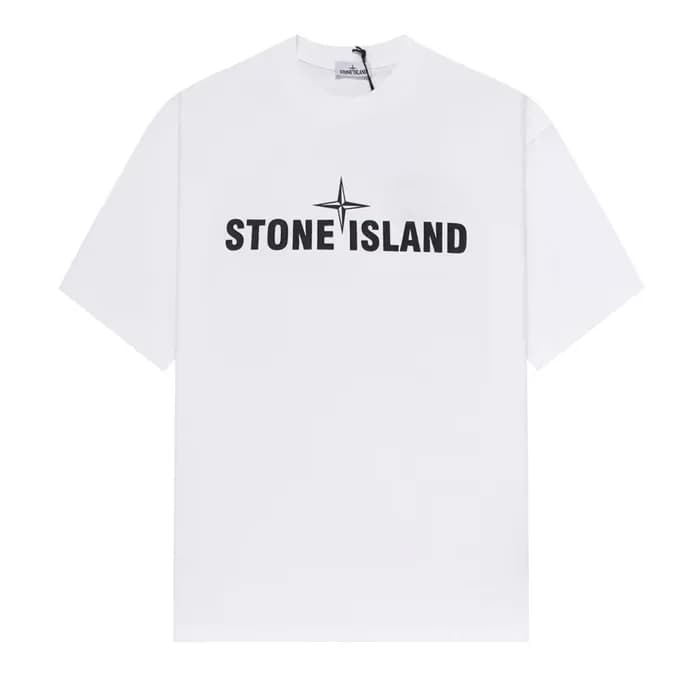 스톤아일랜드 남성 화이트 크루넥 반팔티 - Stone Island Mens White Ts… - 1