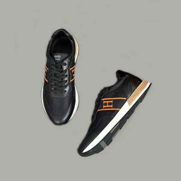에르메스 남성 엔볼 블랙 스니커즈 - Hermes Mens Black Sneakers - … - 1