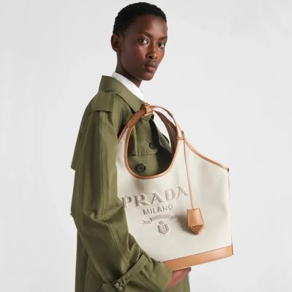 프라다 여성 샌드 캔버스 토트백 1BG472 - Prada Womens Beige Tote… - 1