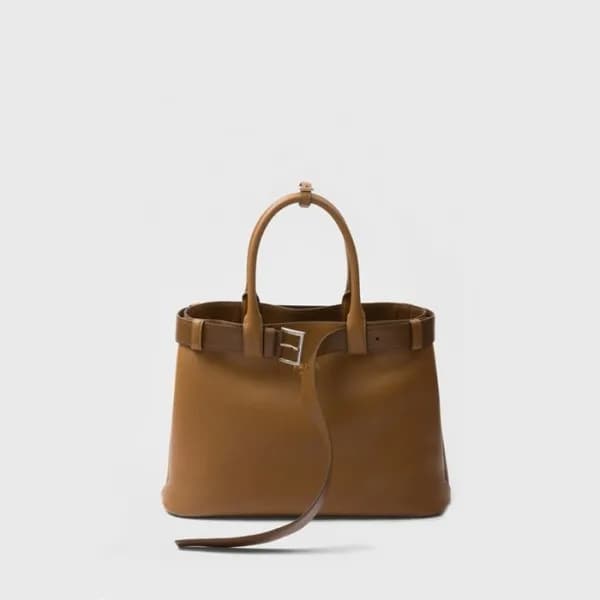 프라다 여성 더블 벨트 토트백 1BA416 - Prada Womens Tan Tote Ba… - 1