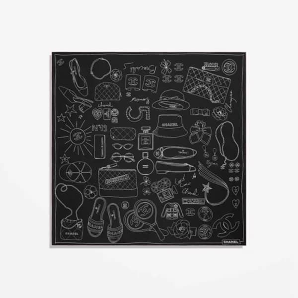 샤넬 여성 블랙 스카프 - Chanel Womens Black Scarf - acc2323… - 1